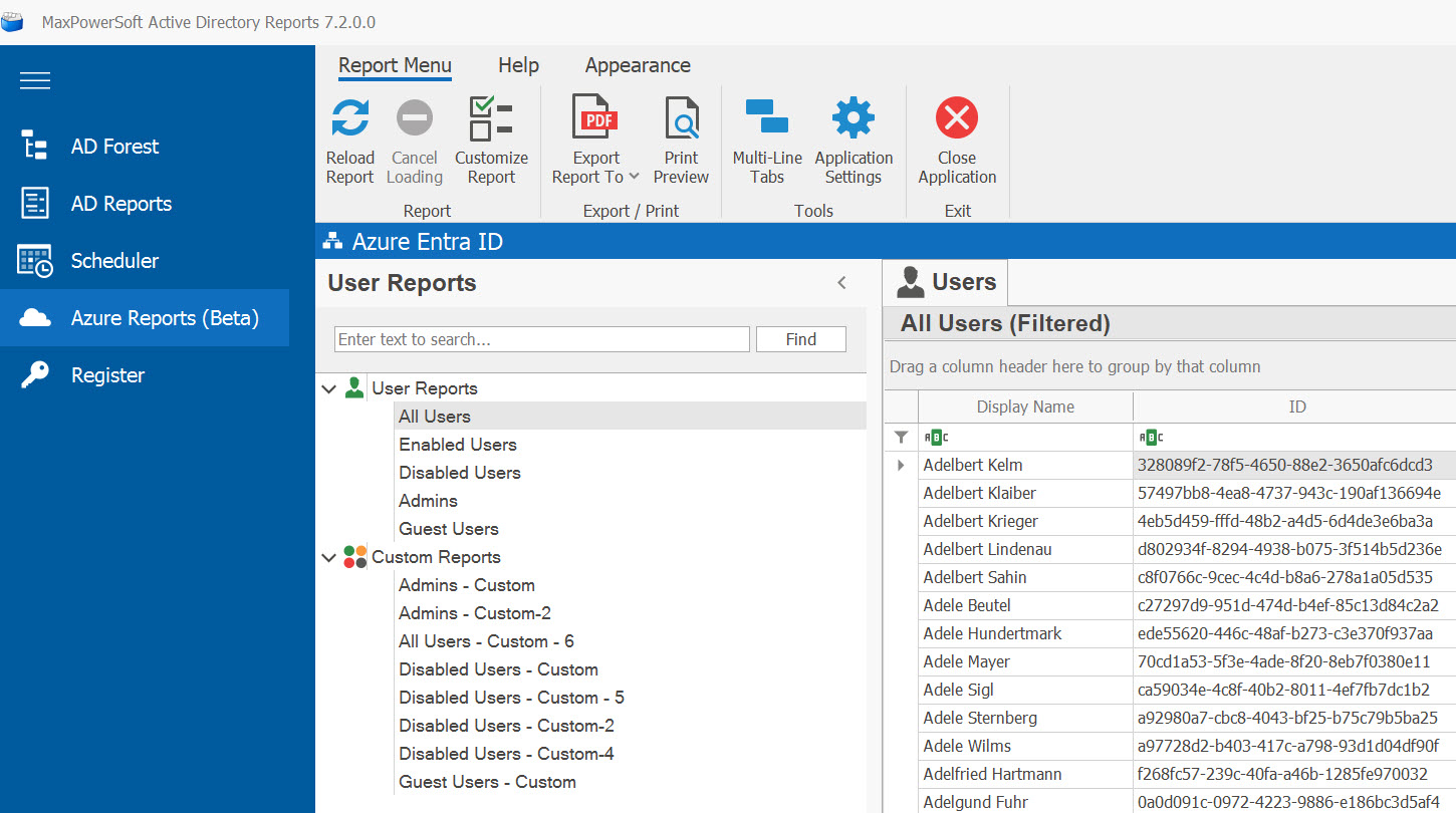 Azure Reports for Azure Entra ID